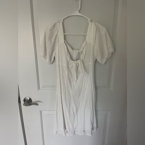 White tie front dress
